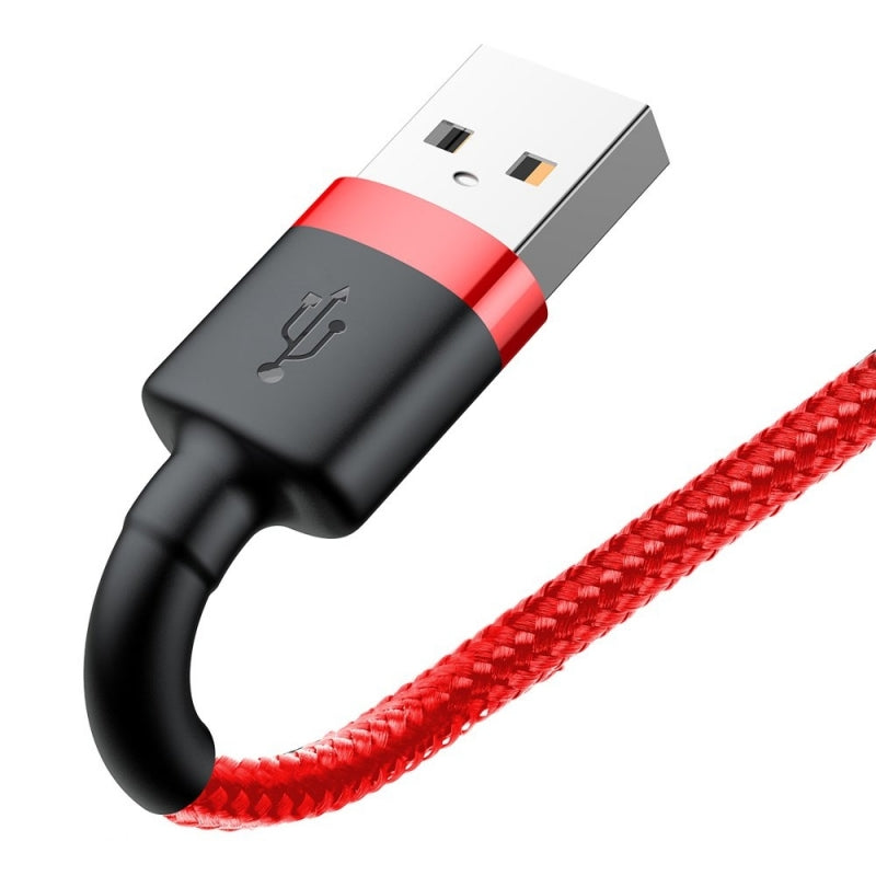 Cablu Date si Incarcare USB-A - Lightning Baseus Cafule, 18W, 0.5m, Rosu CALKLF-A09