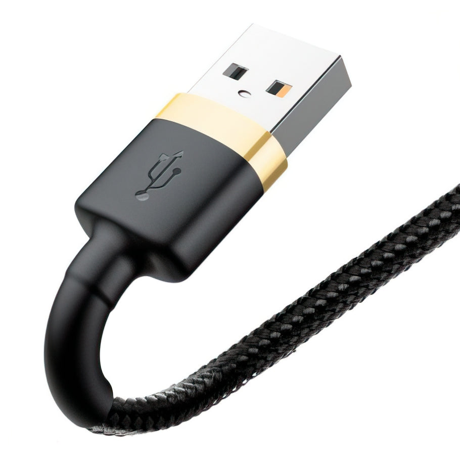 Cablu Date si Incarcare USB-A - Lightning Baseus Cafule, 18W, 3m, Auriu CALKLF-RV1