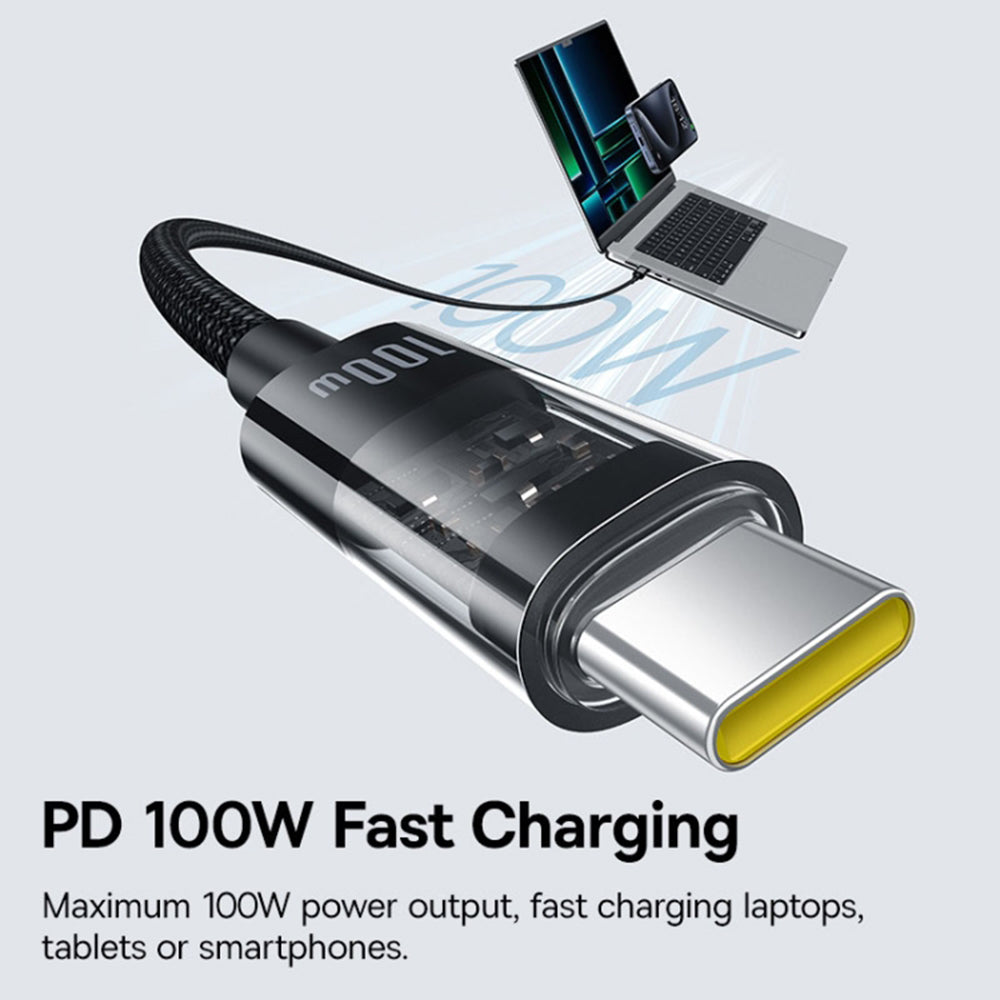 Cablu Date si Incarcare USB-C - USB-C Baseus Gem, 100W, 2m, Negru P10373000111-01