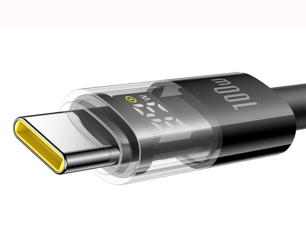 Cablu Date si Incarcare USB-A - USB-C Baseus Display 2, 100W, 1m, Negru P10382701121-00