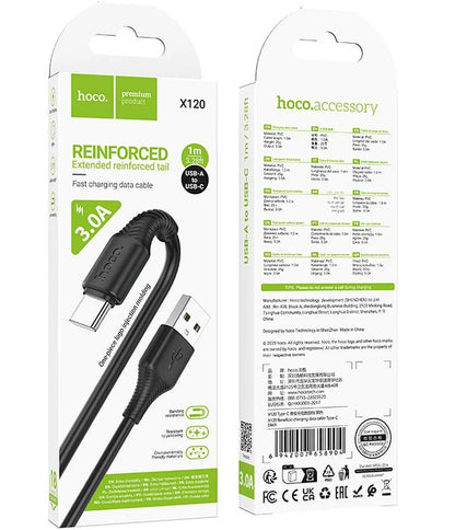 Cablu Date si Incarcare USB-A - USB-C HOCO X120, 60W, 1m, Negru