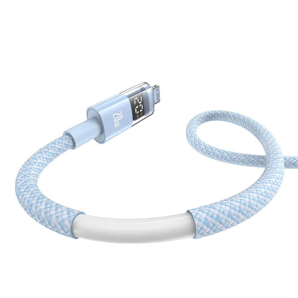 Cablu Date si Incarcare USB-C - Lightning Baseus Display 2, 20W, 1m, Albastru P10382703311-00