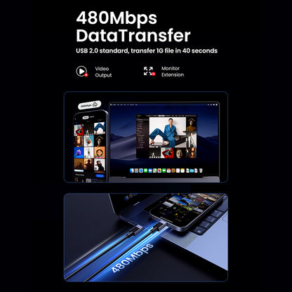 Cablu Date si Incarcare USB-C - USB-C UGREEN L513, 240W, 2m, Negru