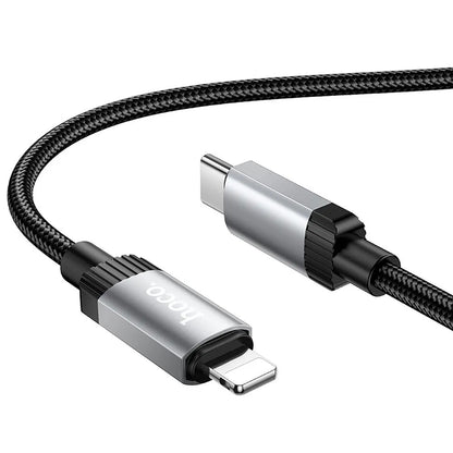 Cablu Date si Incarcare USB-C - Lightning HOCO X117, 27W, 1m, Negru