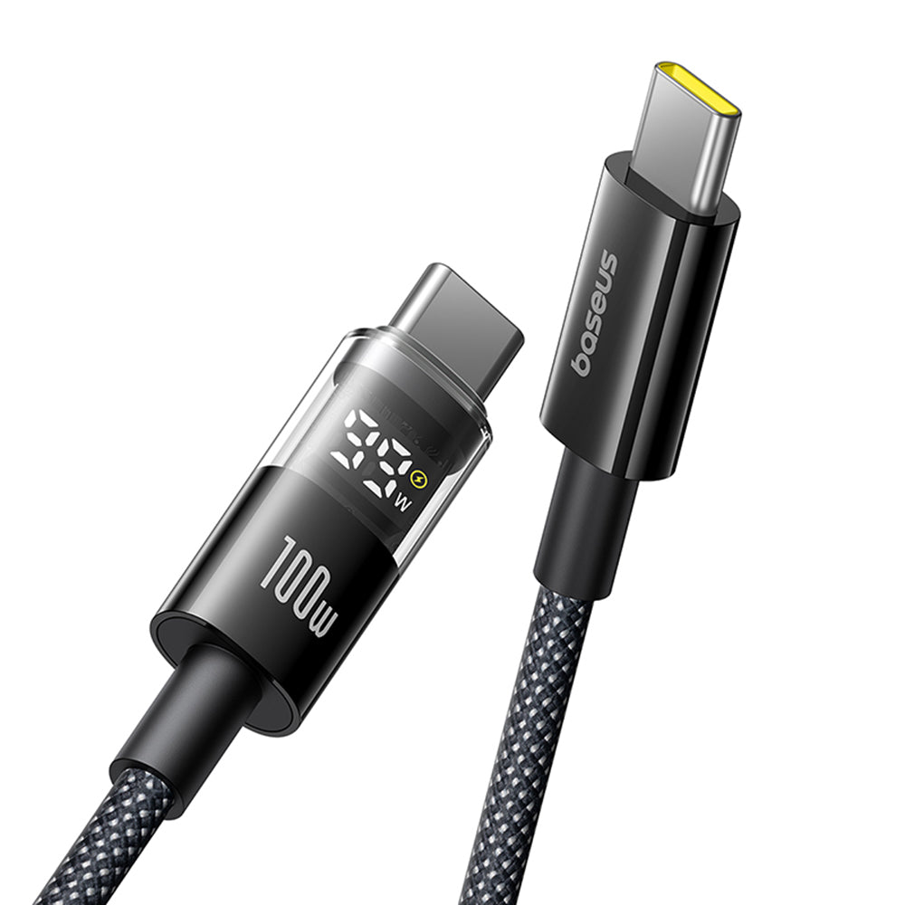 Cablu Date si Incarcare USB-C - USB-C Baseus Display 2, 100W, 1m, Negru P10382702121-00