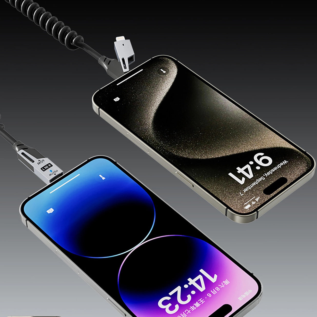 Cablu Date si Incarcare USB-A / USB-C - Lightning / USB-C Dudao L20 Pro, 65W, 1.5m, Negru