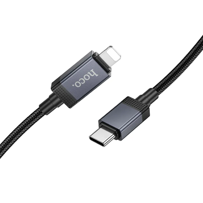 Cablu Date si Incarcare USB-C - Lightning HOCO X118 Display, 27W, 1m, Negru