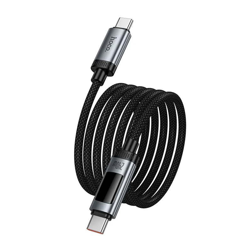 Cablu Date si Incarcare USB-C - USB-C HOCO Display U148, 240W, 1.2m, Negru
