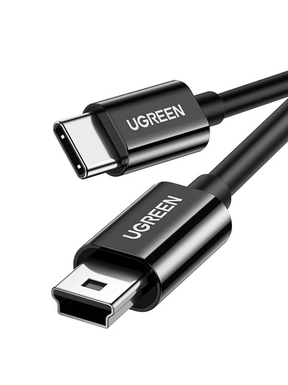 Cablu Date si Incarcare USB-C - miniUSB UGREEN US242, 18W, 1m, Negru