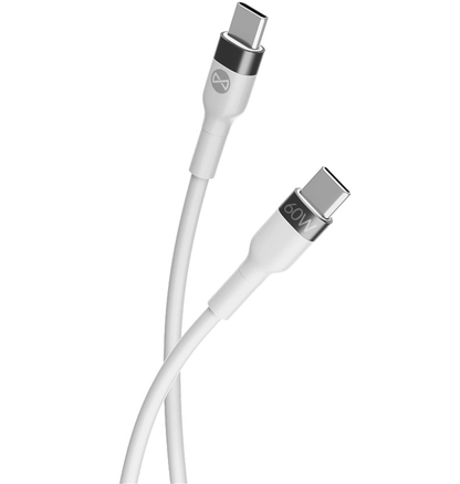 Cablu Date si Incarcare USB-C - USB-C Forever Flexible, 60W, 2m, Alb