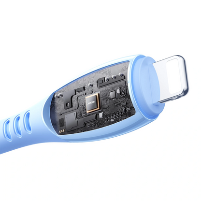 Cablu Date si Incarcare USB-C - Lightning Joyroom S-A59 Vibrant, 30W, 1.2m, Albastru