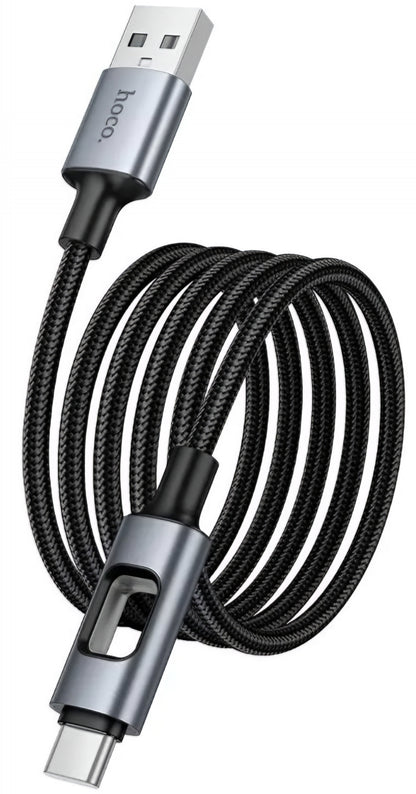 Cablu Date si Incarcare USB-A - USB-C HOCO U144 Led, 18W, 1.2m, Negru