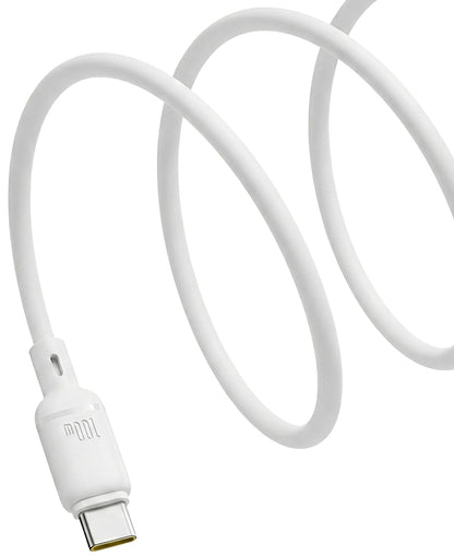 Cablu Date si Incarcare USB-C - USB-C Baseus Silky, 100W, 1m, Alb P10377704213-00