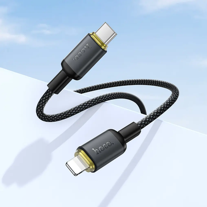 Cablu Date si Incarcare USB-C - Lightning HOCO X128 Benefit, 30W, 1m, Negru