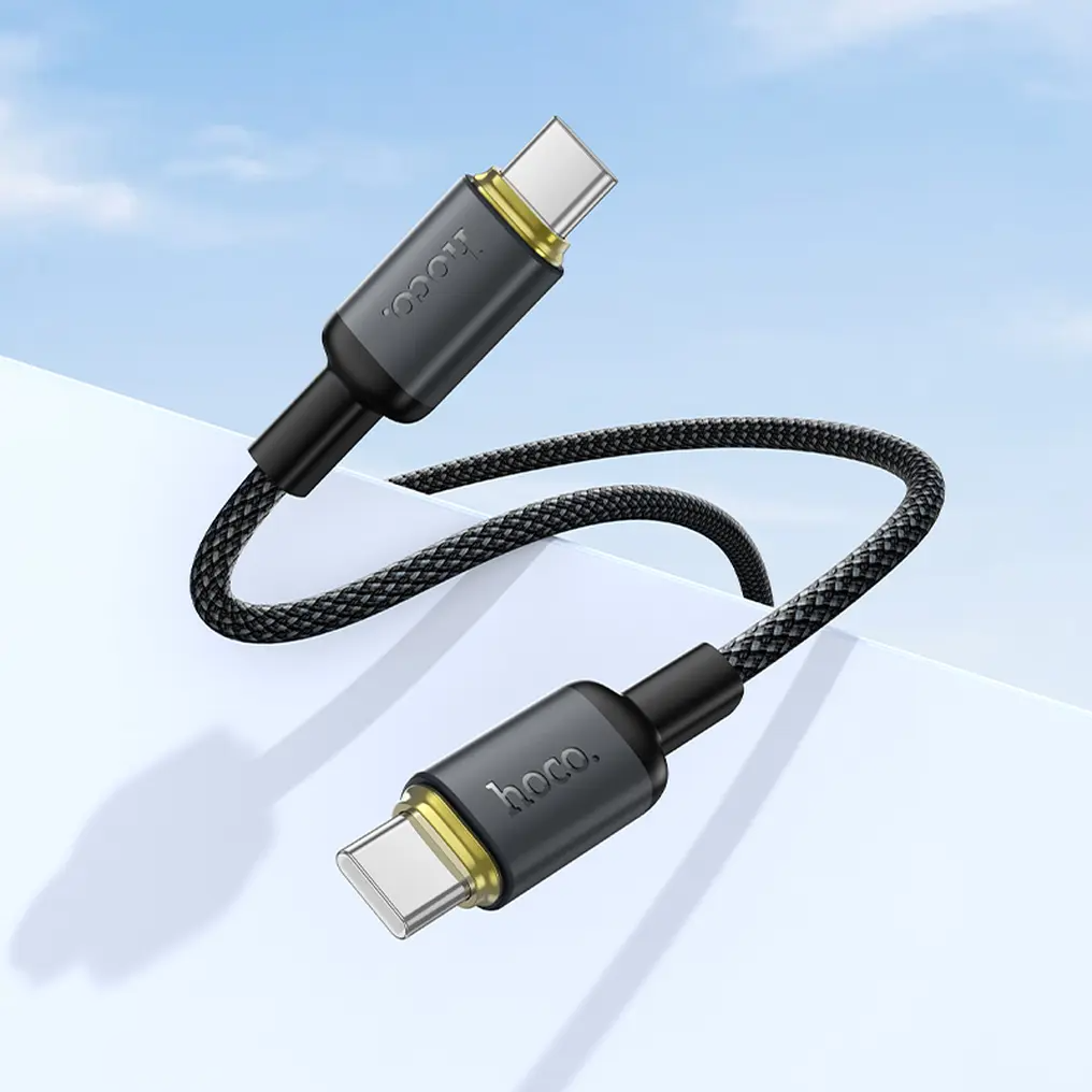 Cablu Date si Incarcare USB-C - USB-C HOCO X128 Benefit, 60W, 1m, Negru