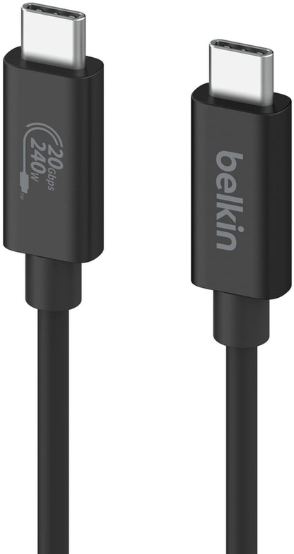 Cablu Date si Incarcare USB-C - USB-C Belkin Connect, 240W, 2m, Negru INZ004bt2MBK