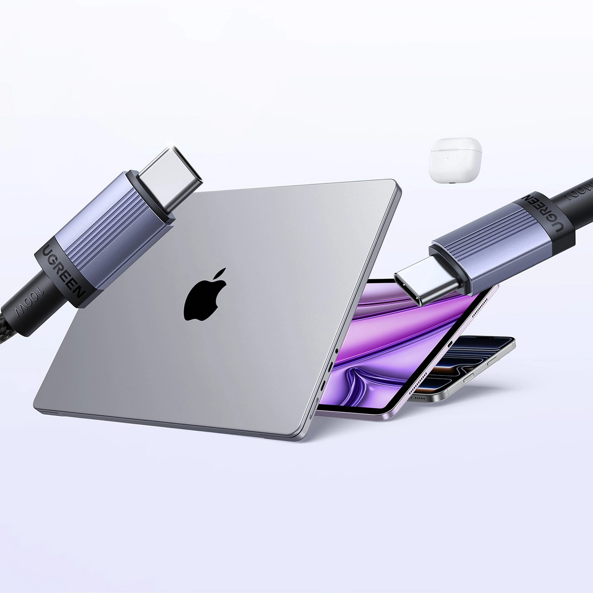 Cablu Date si Incarcare USB-C - USB-C UGREEN, 100W, 3m, Negru
