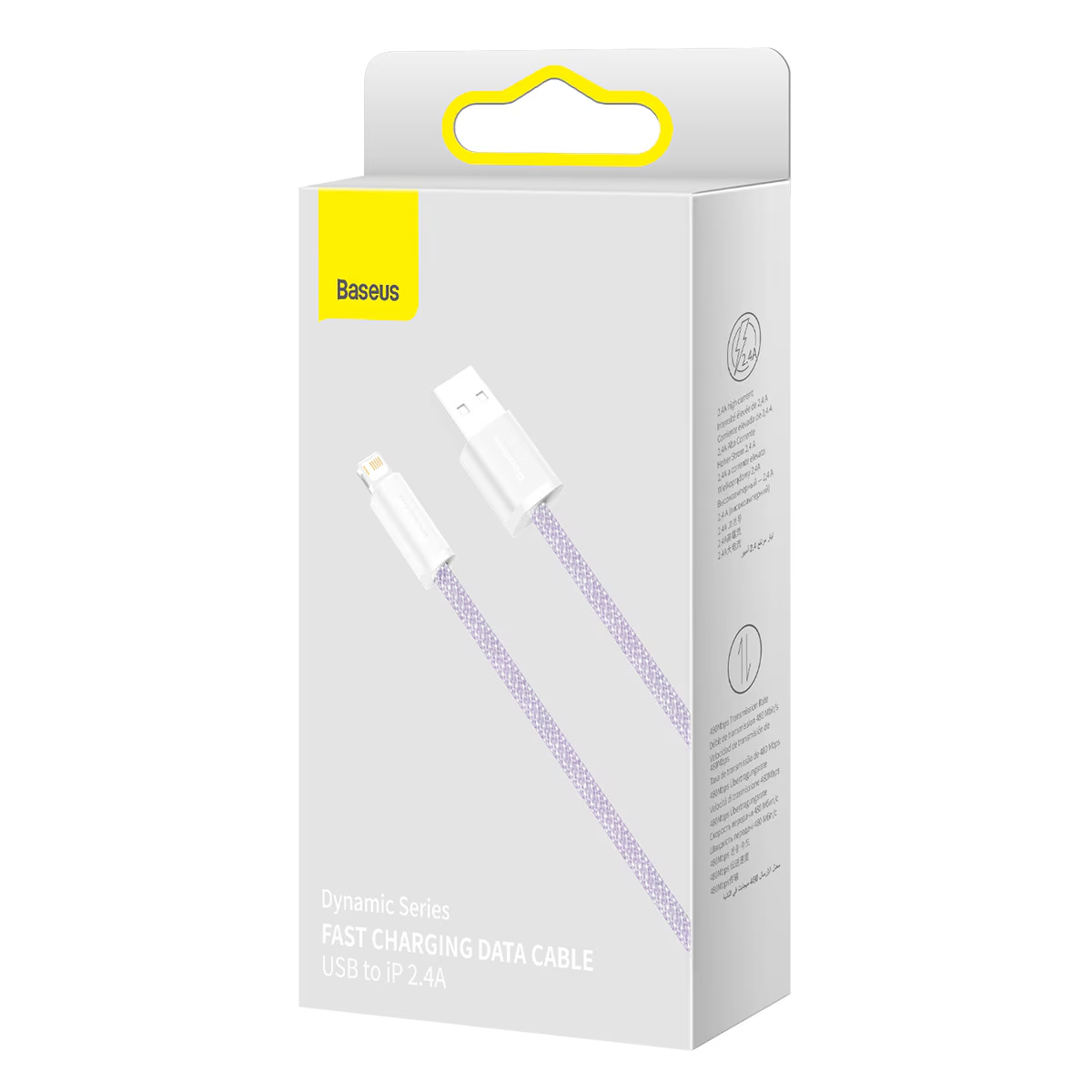 Cablu Date si Incarcare USB-A - Lightning Baseus Dynamic Series, 18W, 2m, Mov CALD000505