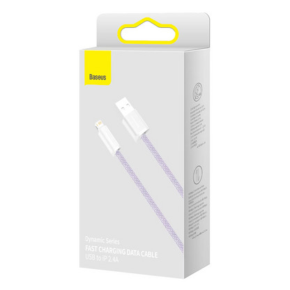 Cablu Date si Incarcare USB-A - Lightning Baseus Dynamic Series, 18W, 2m, Mov CALD000505