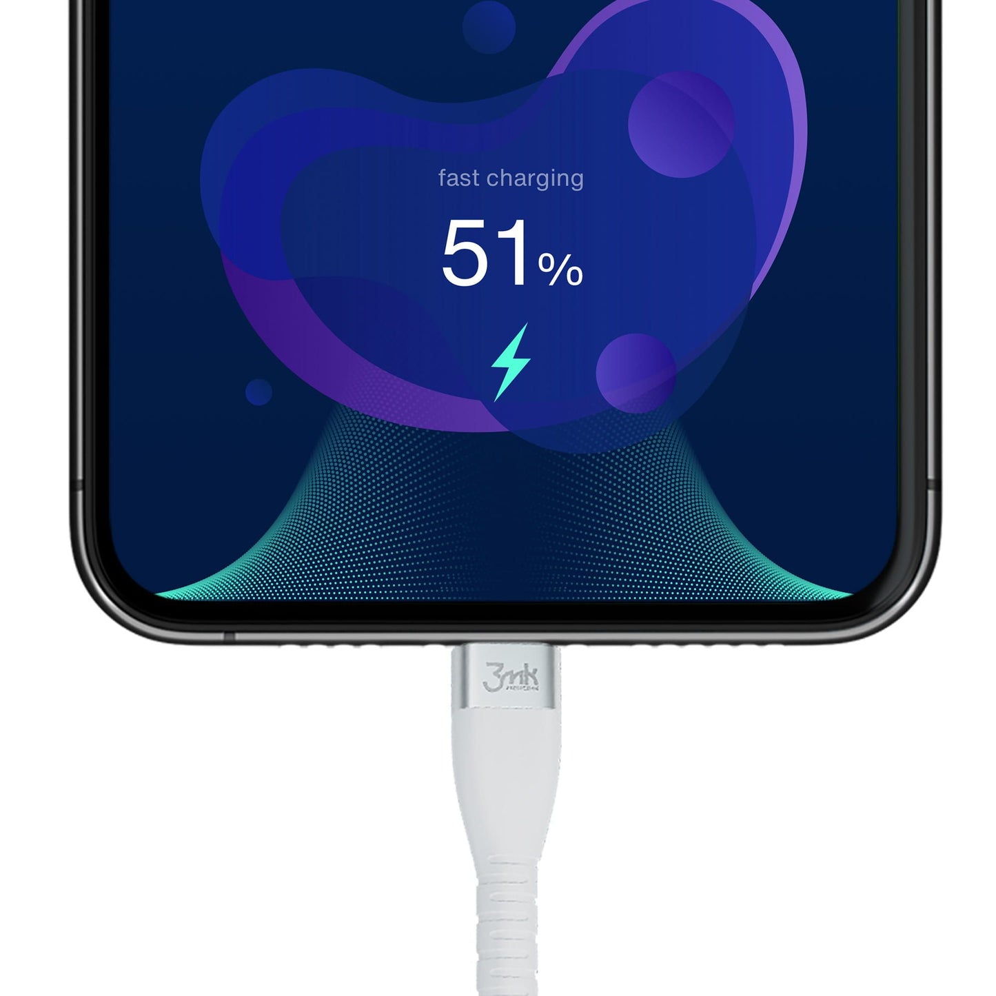 Cablu Date si Incarcare USB-C - USB-C 3MK Hyper Silicone, 60W, 1m, Alb