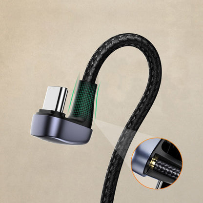 Cablu Date si Incarcare USB-A - USB-C UGREEN US311 Angled, 18W, 1m, Gri
