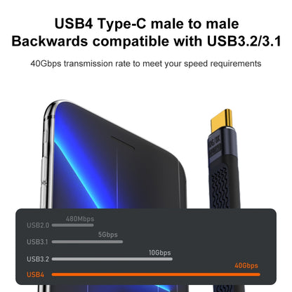 Cablu Date si Incarcare USB-C - USB-C OEM Angled 8K Video Version 3, 240W, 0.15m, Negru