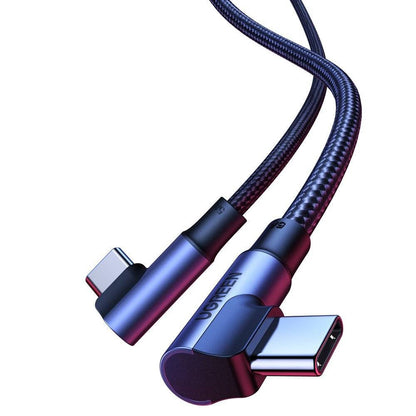 Cablu Date si Incarcare USB-C - USB-C UGREEN US335 Angled, 100W, 2m, Negru