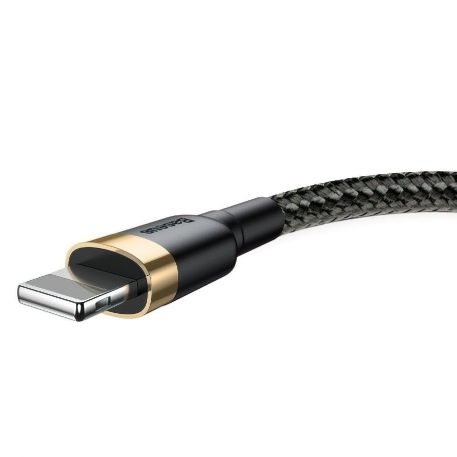 Cablu Date si Incarcare USB-A - Lightning Baseus Cafule, 18W, 3m, Auriu CALKLF-RV1