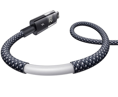 Cablu Date si Incarcare USB-A - Lightning Baseus Display 2, 18W, 1m, Negru P10382700121-00