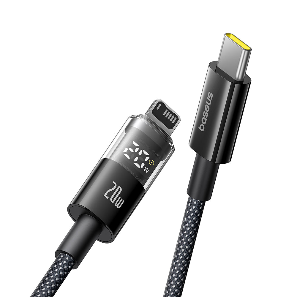 Cablu Date si Incarcare USB-C - Lightning Baseus Display 2, 20W, 1m, Negru P10382703121-00