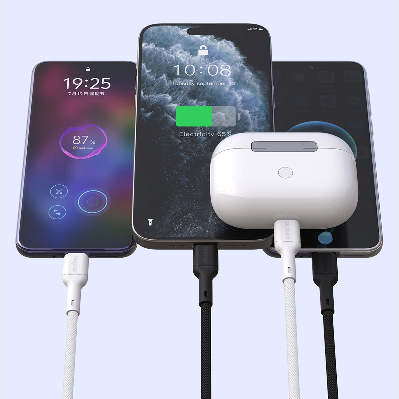 Cablu Date si Incarcare USB-C - USB-C Dudao L9C, 65W, 1m, Alb