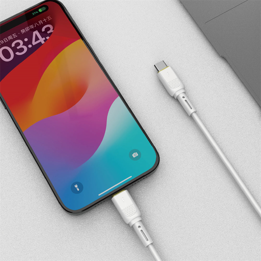 Cablu Date si Incarcare USB-C - USB-C WiWu Wi-C034, 60W, 1.2m, Alb