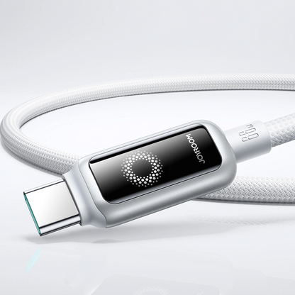 Cablu Date si Incarcare USB-A - USB-C Joyroom S-A55 StarFlight Display, 66W, 1.2m, Alb