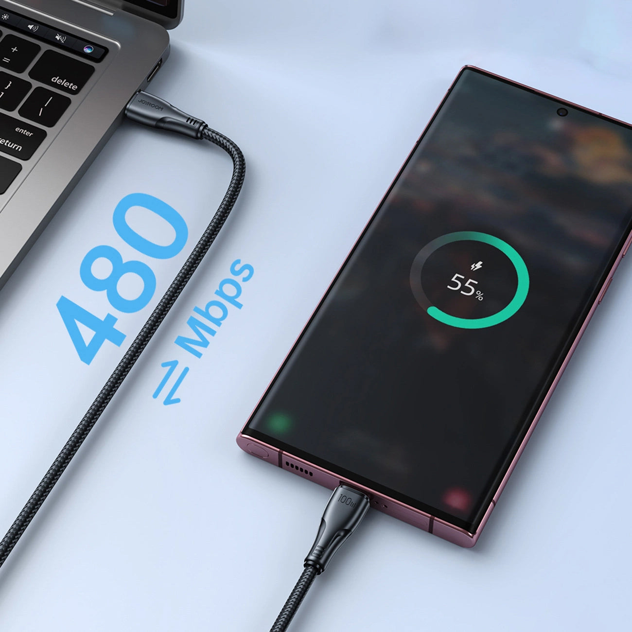 Cablu Date si Incarcare USB-C - USB-C Joyroom S-A11, 60W, 0.25m, Negru