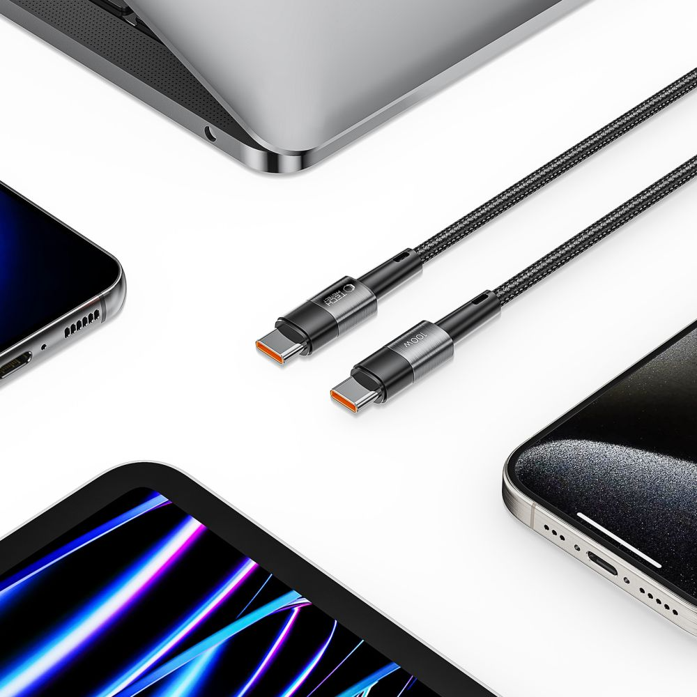 Cablu Date si Incarcare USB-C - USB-C Tech-Protect Ultraboost, 100W, 3m, Gri