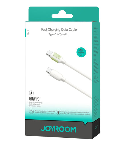 Cablu Date si Incarcare USB-C - USB-C Joyroom S-A53, 60W, 1.2m, Bej