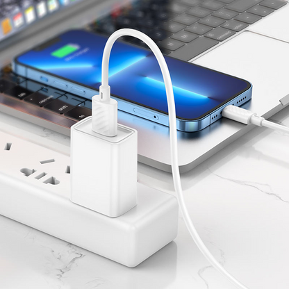 Cablu Date si Incarcare USB-A - Lightning HOCO X88, 18W, 2m, Alb