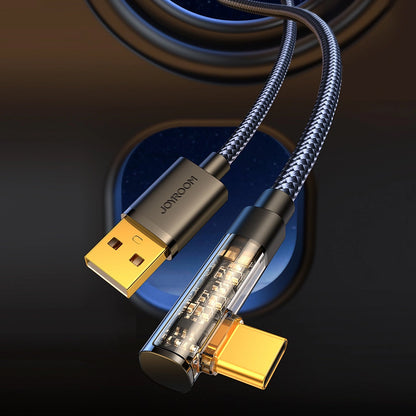 Cablu Date si Incarcare USB-A - USB-C Joyroom S-UC027A6 Angled, 60W, 1.2m, Negru
