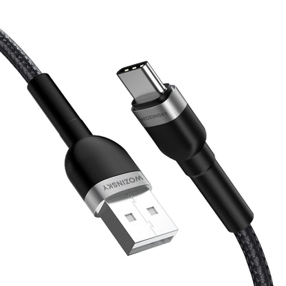 Cablu Date si Incarcare USB-A - USB-C WZK WNBAC1, 20W, 1m, Negru