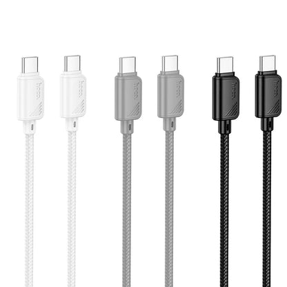 Cablu Date si Incarcare USB-C - USB-C HOCO X113, 60W, 1m, Negru