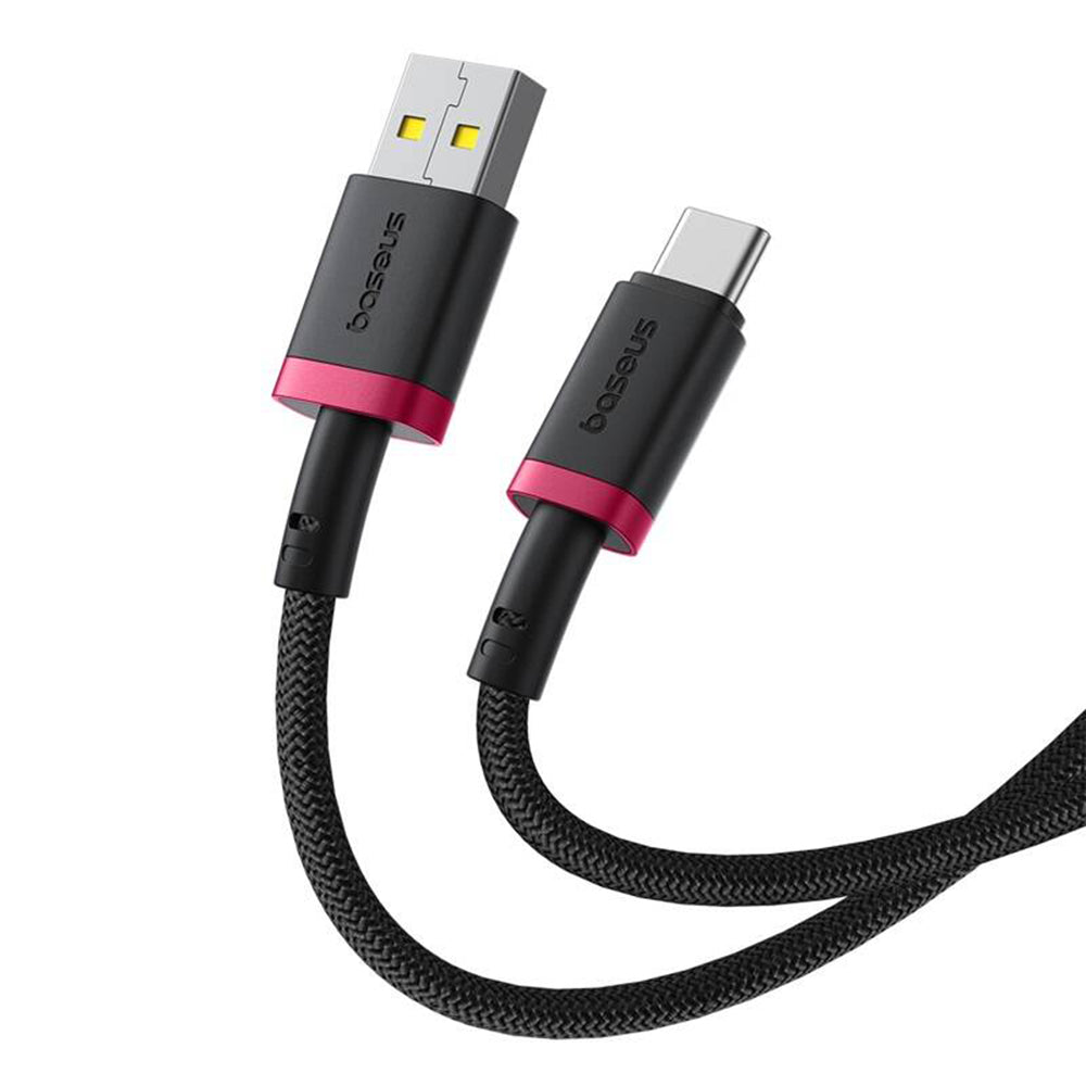 Cablu Date si Incarcare USB-A - USB-C Baseus Dura Series, 60W, 2m, Rosu P10377802U01-03