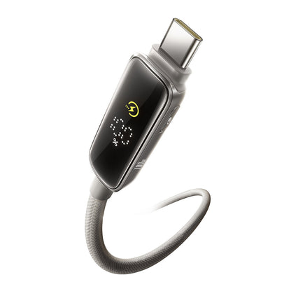 Cablu Date si Incarcare USB-C - USB-C Baseus Vipow Display, 100W, 1m, Gri P10381802851-00