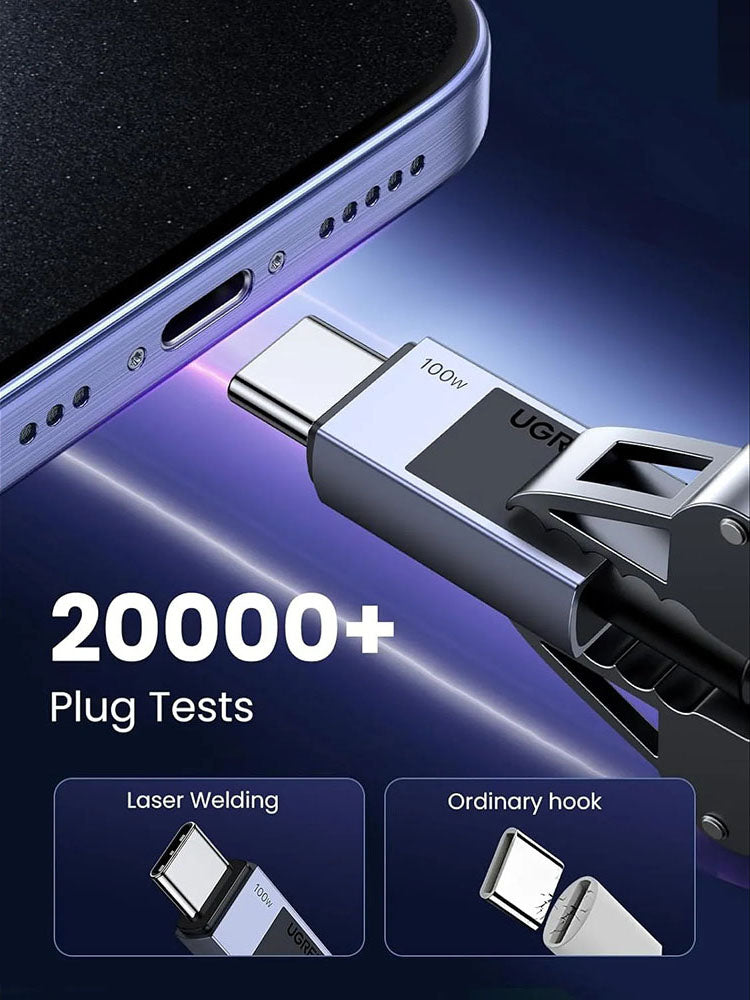 Cablu Date si Incarcare USB-C - USB-C UGREEN L512, 100W, 0.5m, Gri