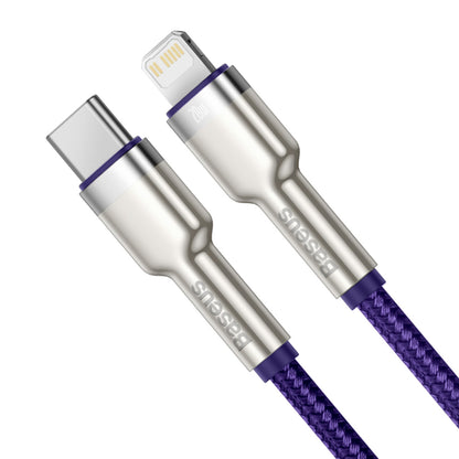 Cablu Date si Incarcare USB-C - Lightning Baseus Cafule Metal Series, 20W, 1m, Mov CATLJK-A05