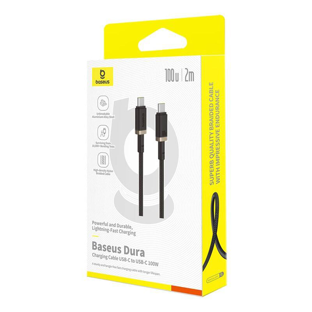 Cablu Date si Incarcare USB-C - USB-C Baseus Dura Series, 100W, 2m, Auriu P10377803U01-03