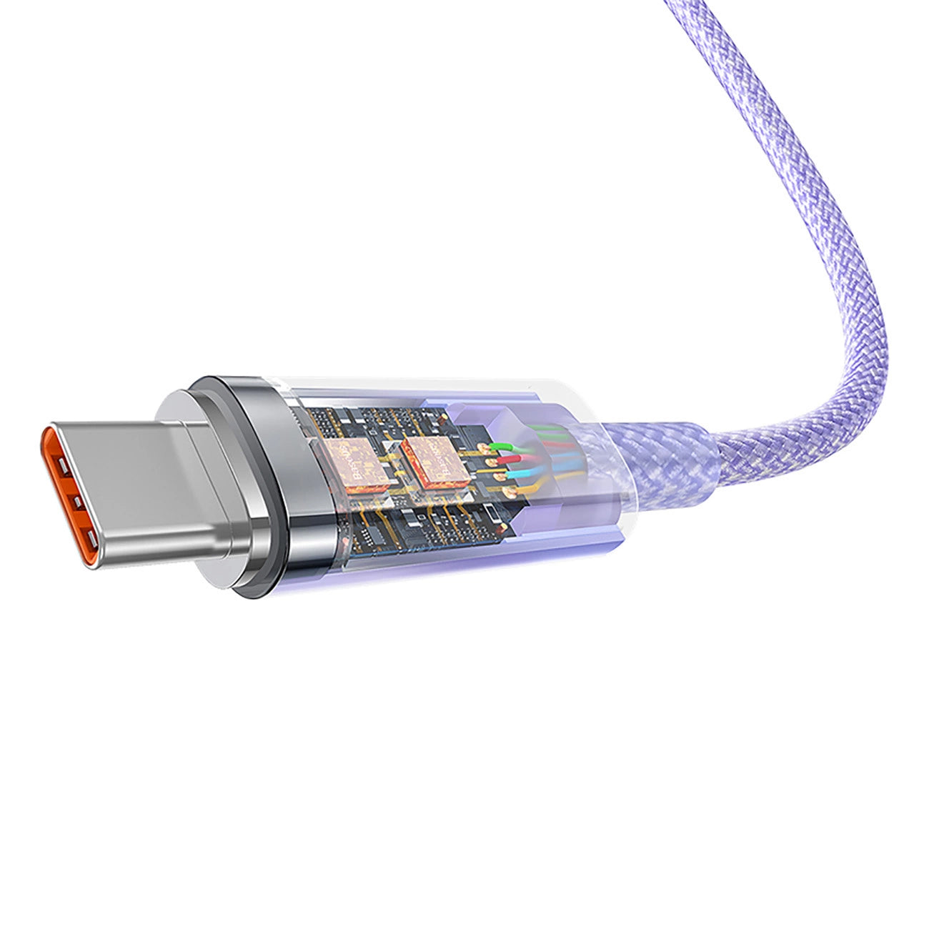 Cablu Date si Incarcare USB-A - USB-C Baseus Explorer, 100W, 1m, Mov CATS010405