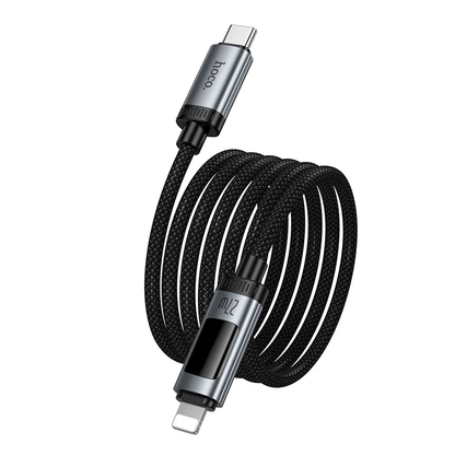 Cablu Date si Incarcare USB-C - Lightning HOCO Display U148, 27W, 1.2m, Negru