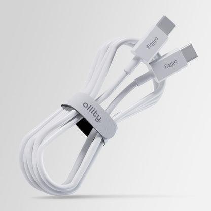 Cablu Date si Incarcare USB-C - USB-C Allity. AUC-03, 100W, 2m, Alb