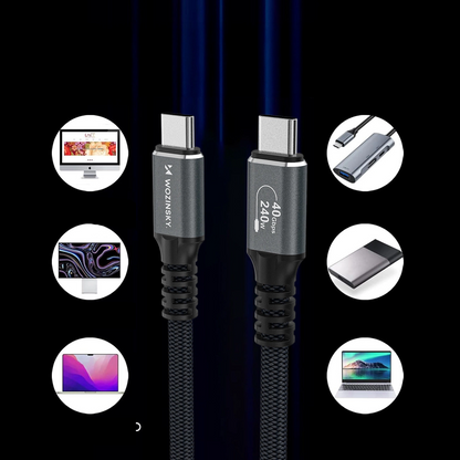 Cablu Date si Incarcare USB-C - USB-C WZK WPS-UY42S, 240W, 2m, Negru