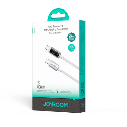 Cablu Date si Incarcare USB-C - USB-C Joyroom S-A55 StarFlight Display, 100W, 1.2m, Alb